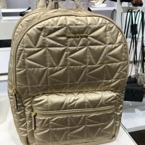NWT Michael Kors Winnie Gold Quilted Backpack